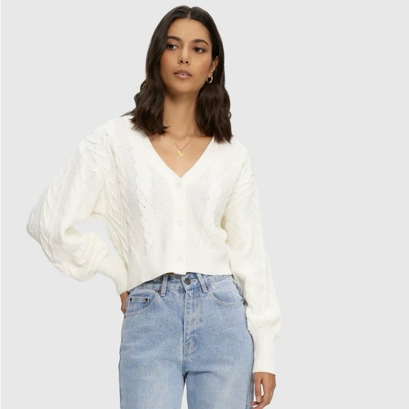 NWT Kuwalla Tee Braided kit cardigan (cream) NWT - Picture 2 of 4